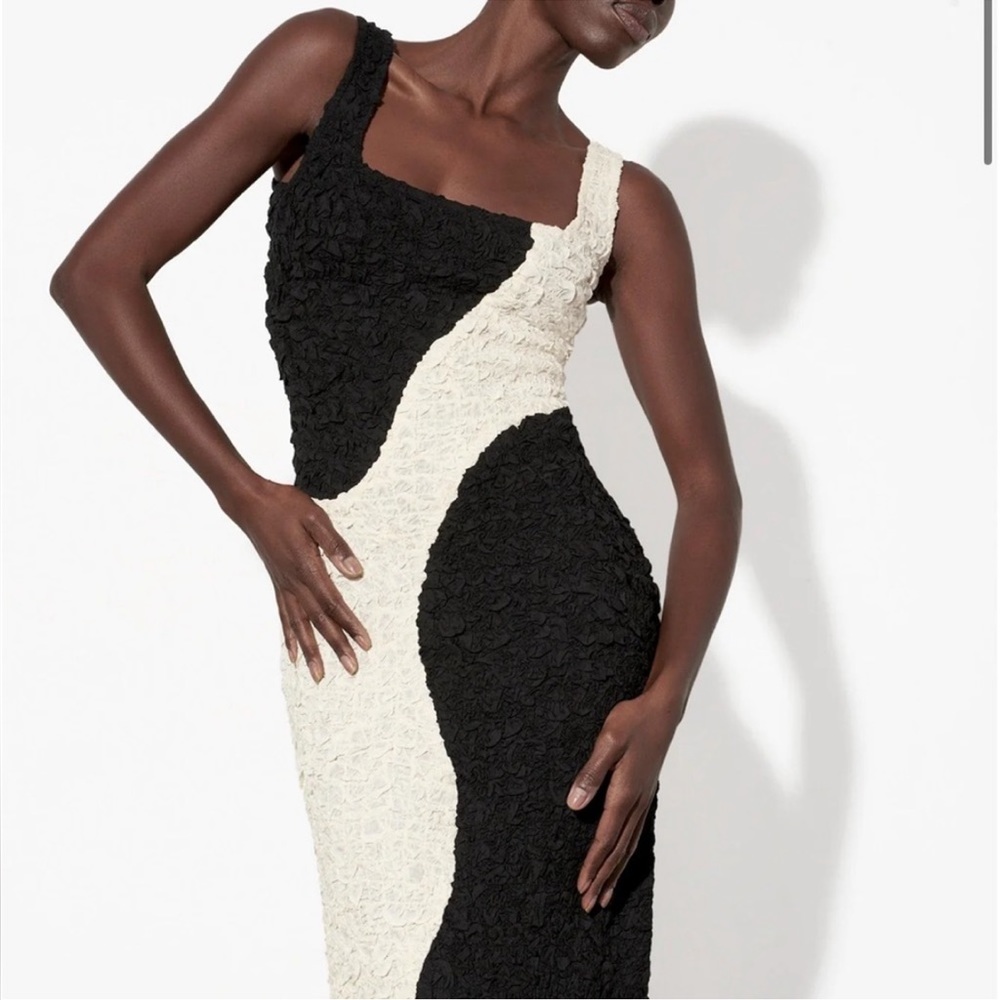 NWT Mara Hoffman Sloan Dress in Black and White Contrast